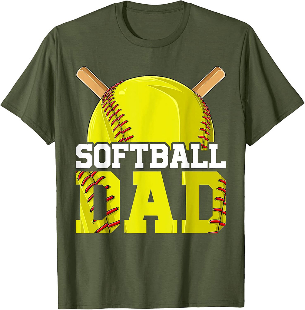 Softball Dad Hobby Lover Player Softballer Softball Father T-Shirt