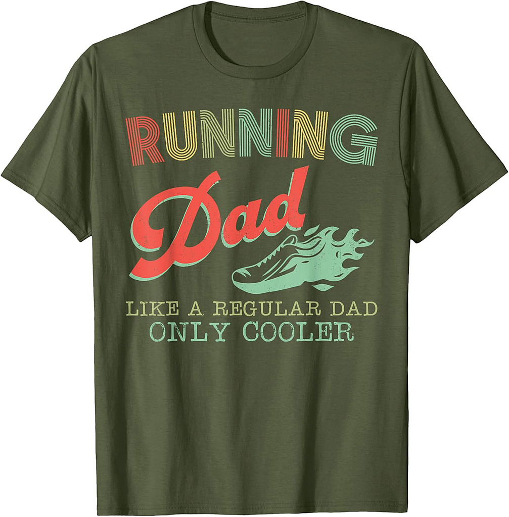 Running Runner Half Marathon Dad Father Vintage Running Dad T-Shirt