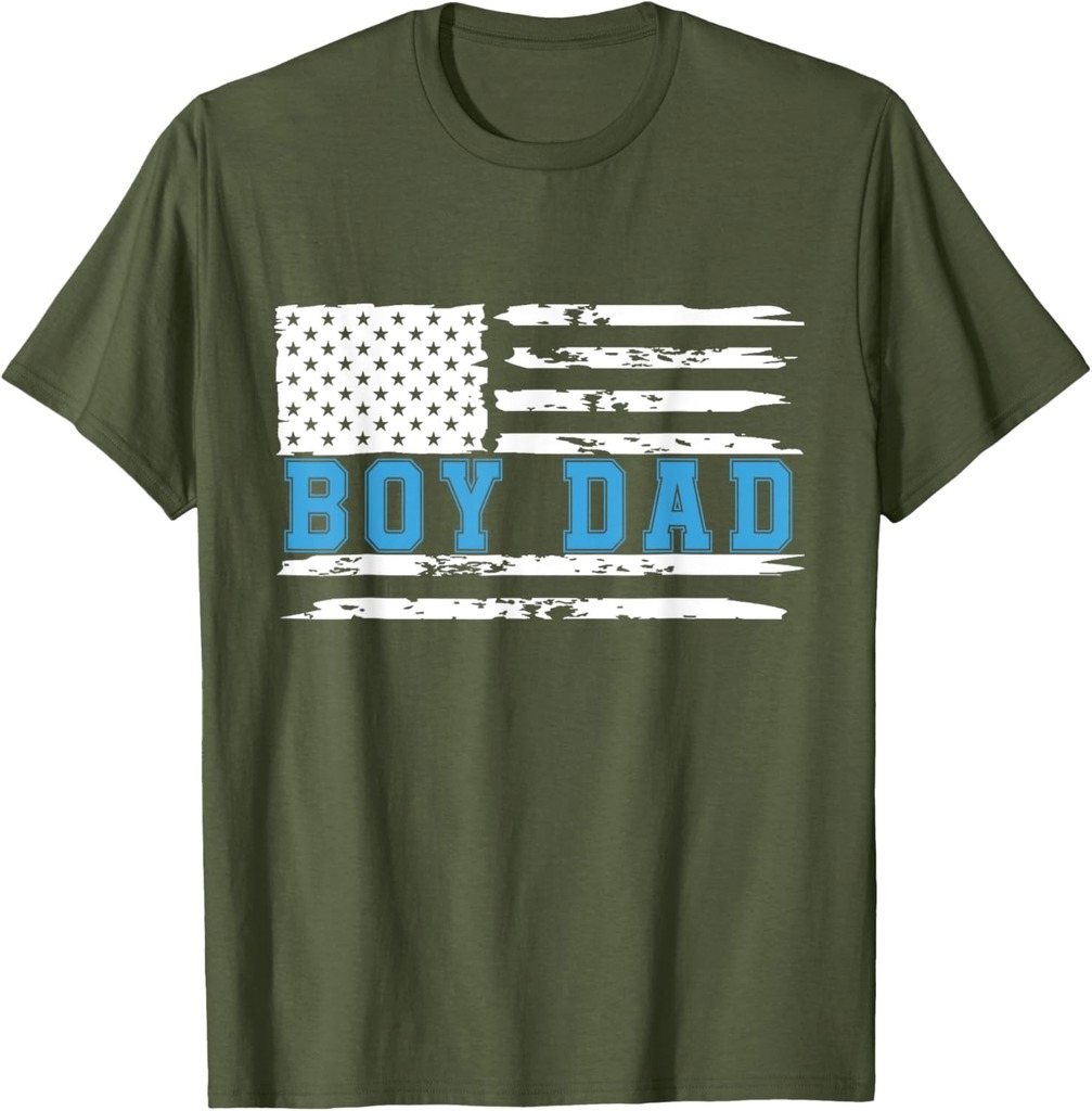 Boy Dad Proud Dad Of Boy Father of Boy Shirt For Dad US Flag T-Shirt