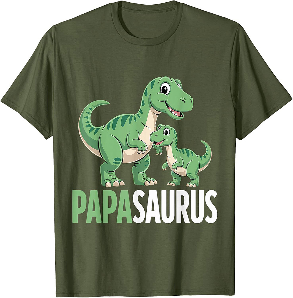 Father's Day Papasaurus Funny Dino Kids Dad T-Shirt