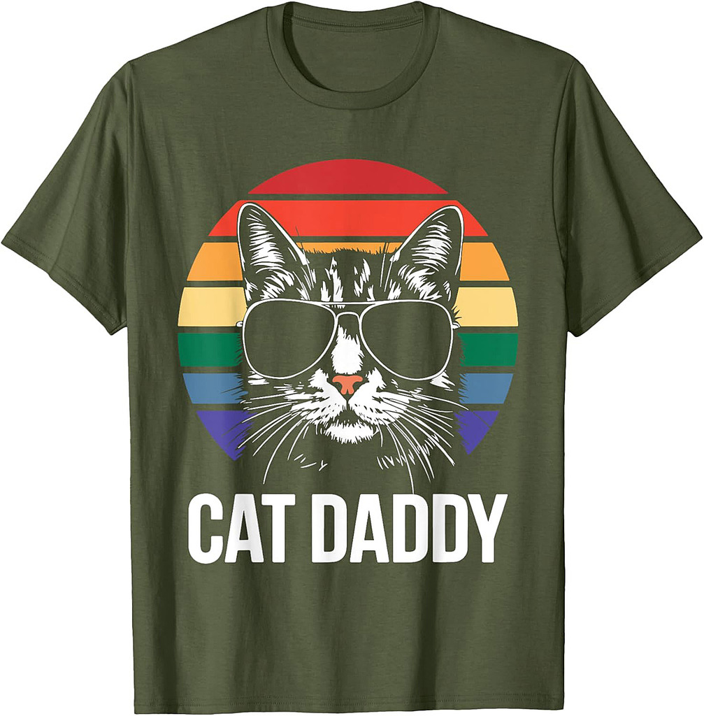 Cat Daddy Shirt Best Cat Dad Ever Men Fathers Day T-Shirt
