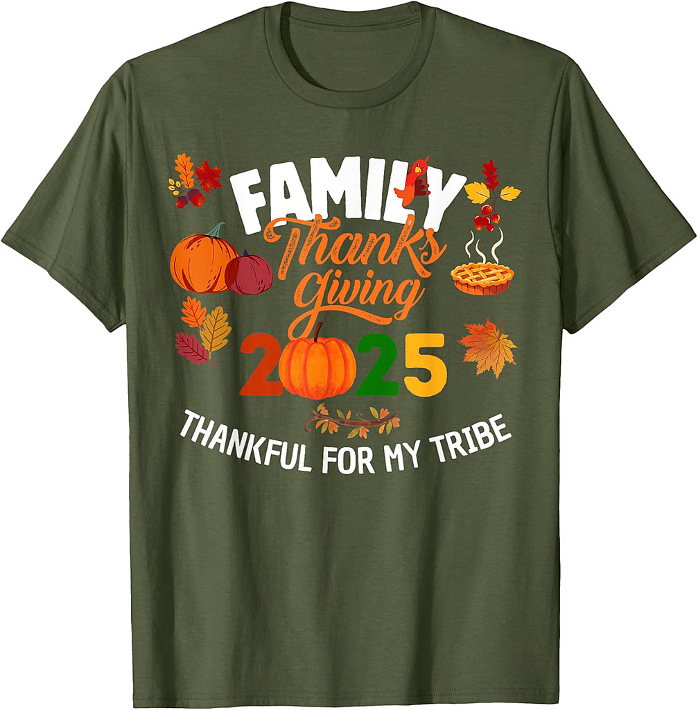 Family Matching Thanksgiving 2025 Thankful For My Tribe T-Shirt