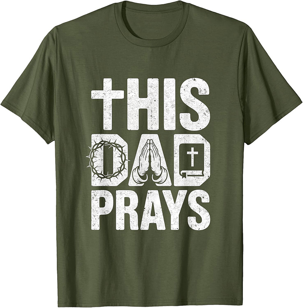 This Dad Pray Religious Vintage Father's Day Christian Daddy T-Shirt