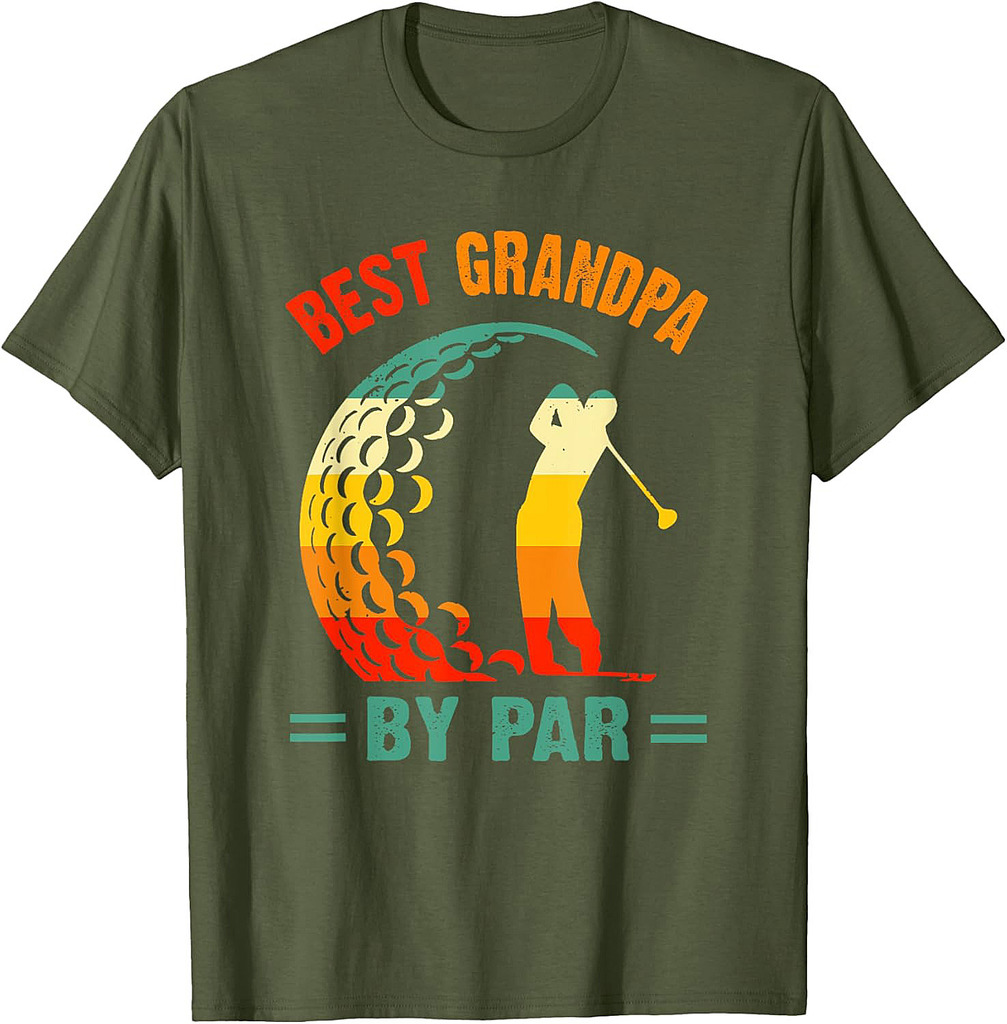 Best Grandpa By Par Golf Father's Day Golfing Funny Vintage T-Shirt