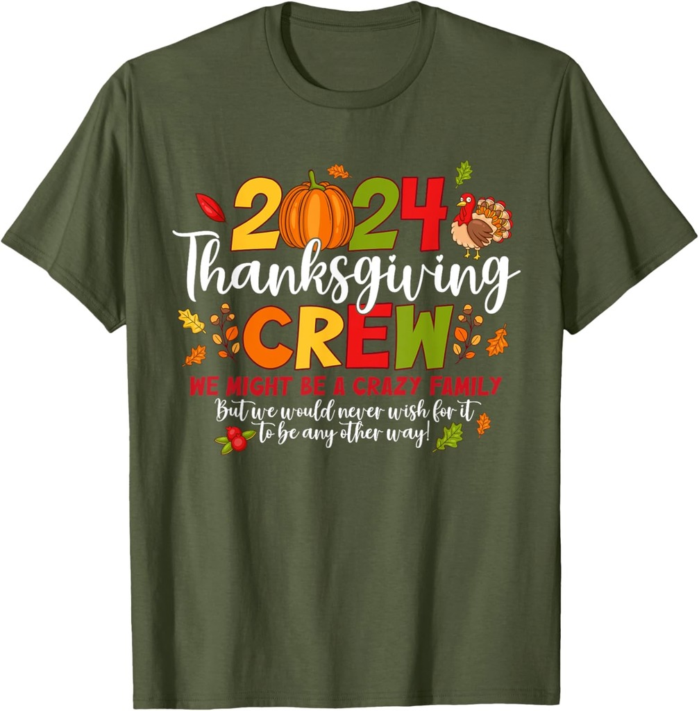 Thanksgiving Crew 2024 Family Matching Fall Autumn Men Women T-Shirt