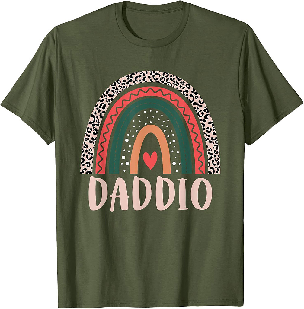 Daddio Rainbow Grandpa Grandfather Mens Fathers Day Daddio T-Shirt