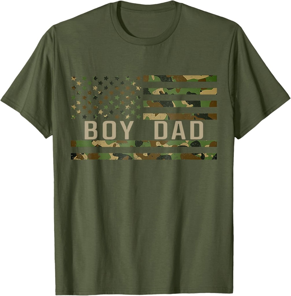 Boy Dad Proud Dad Of Boy Fathers Day Shirt For Dad US Flag T-Shirt