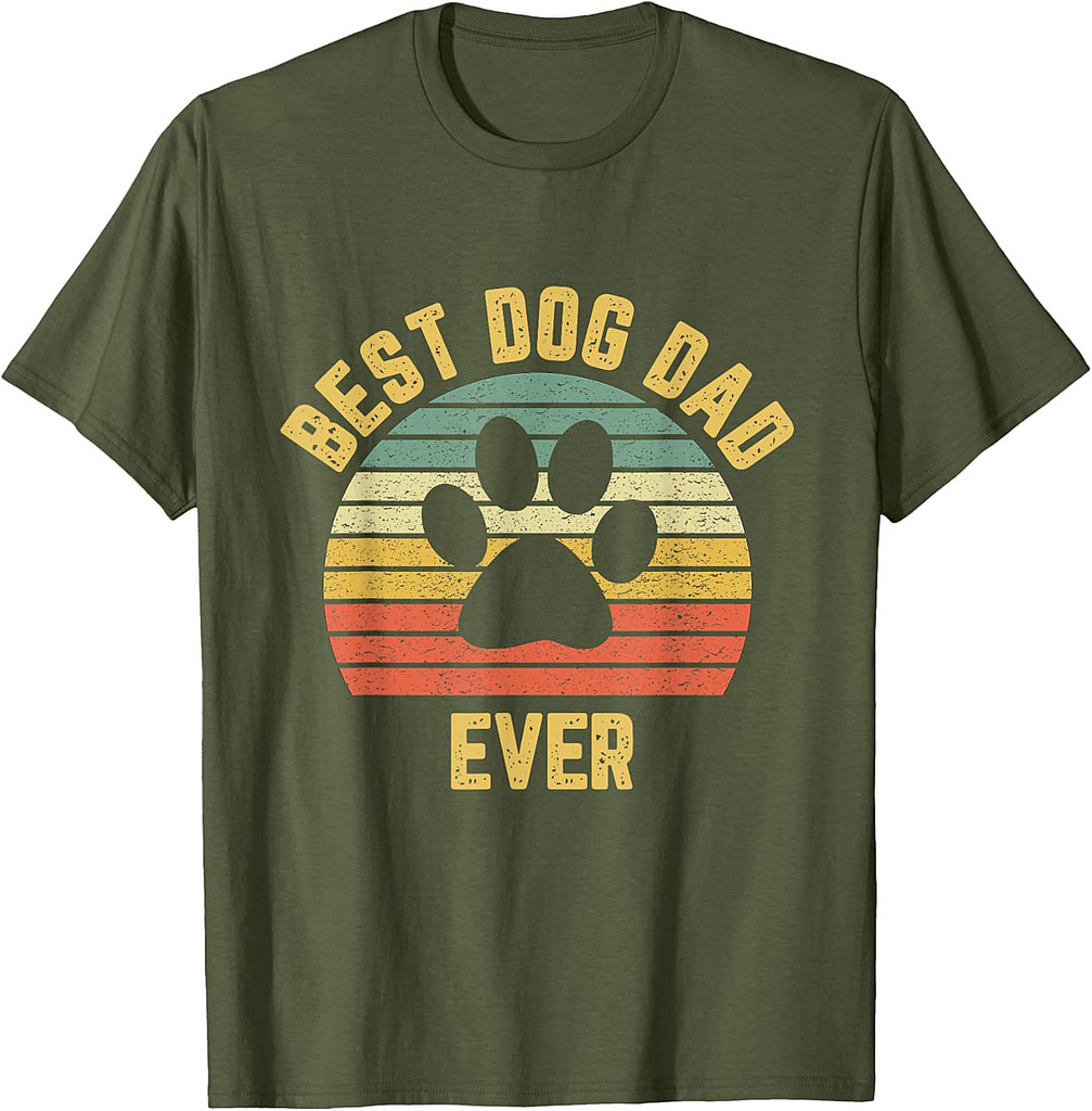 Vintage Dog Dad Cool Father's Day Gift Retro T-Shirt