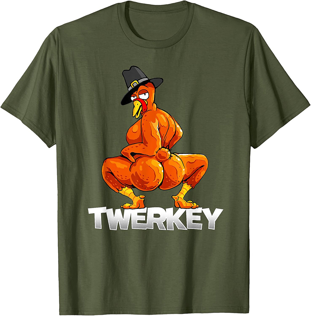 Twerkey Twerking Turkey Pilgrim Thanksgiving Twerk Turkey T-Shirt