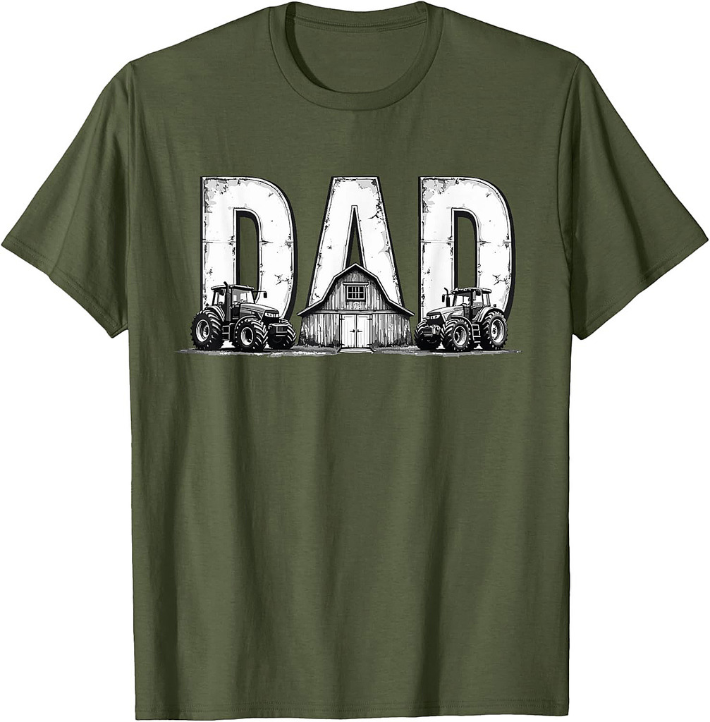 Vintage Farming Dad Tractor Farm Lover fathers day Men Daddy T-Shirt