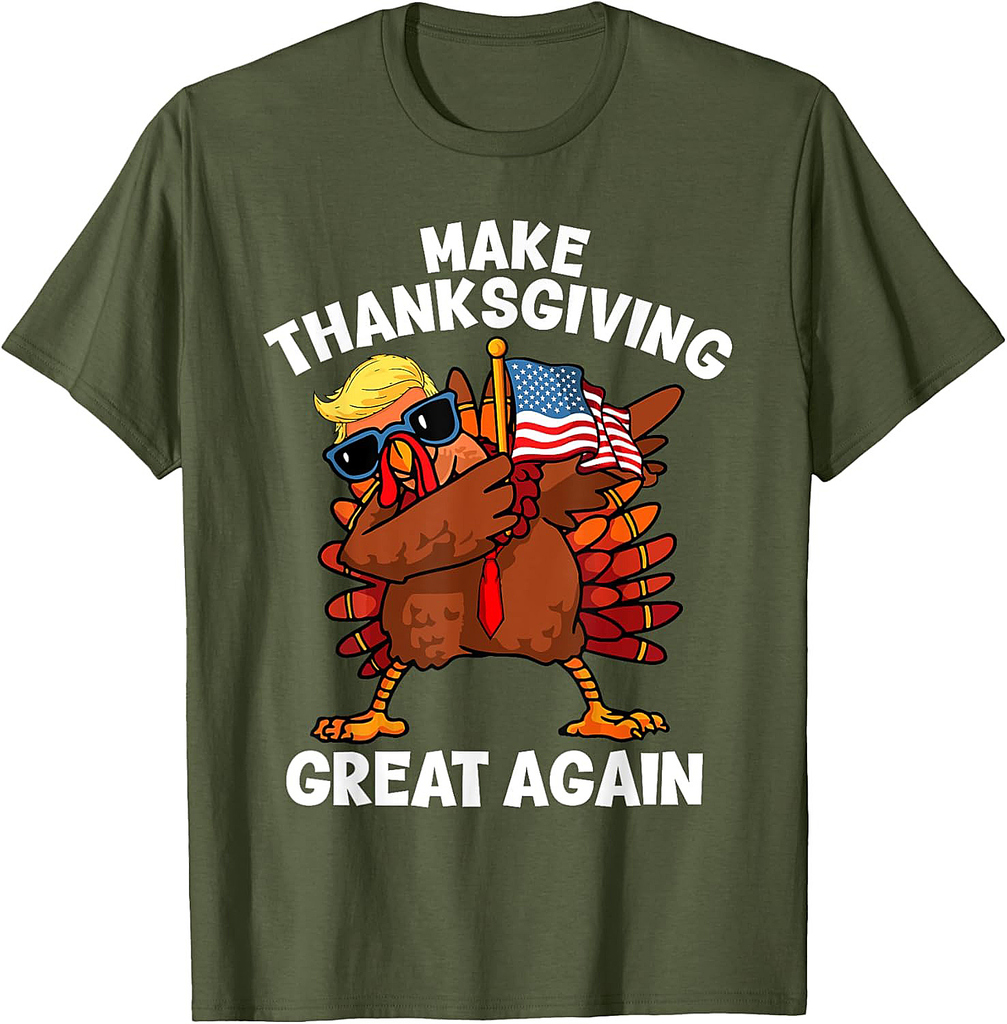 Make Thanksgiving Great Again Dabbing Turkey Trump American T-Shirt