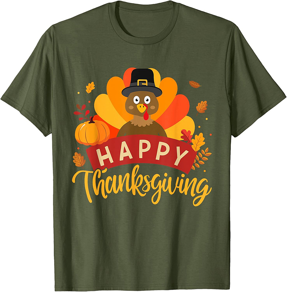 Happy Thanksgiving Turkey for Family Dinner Feast T-Shirt