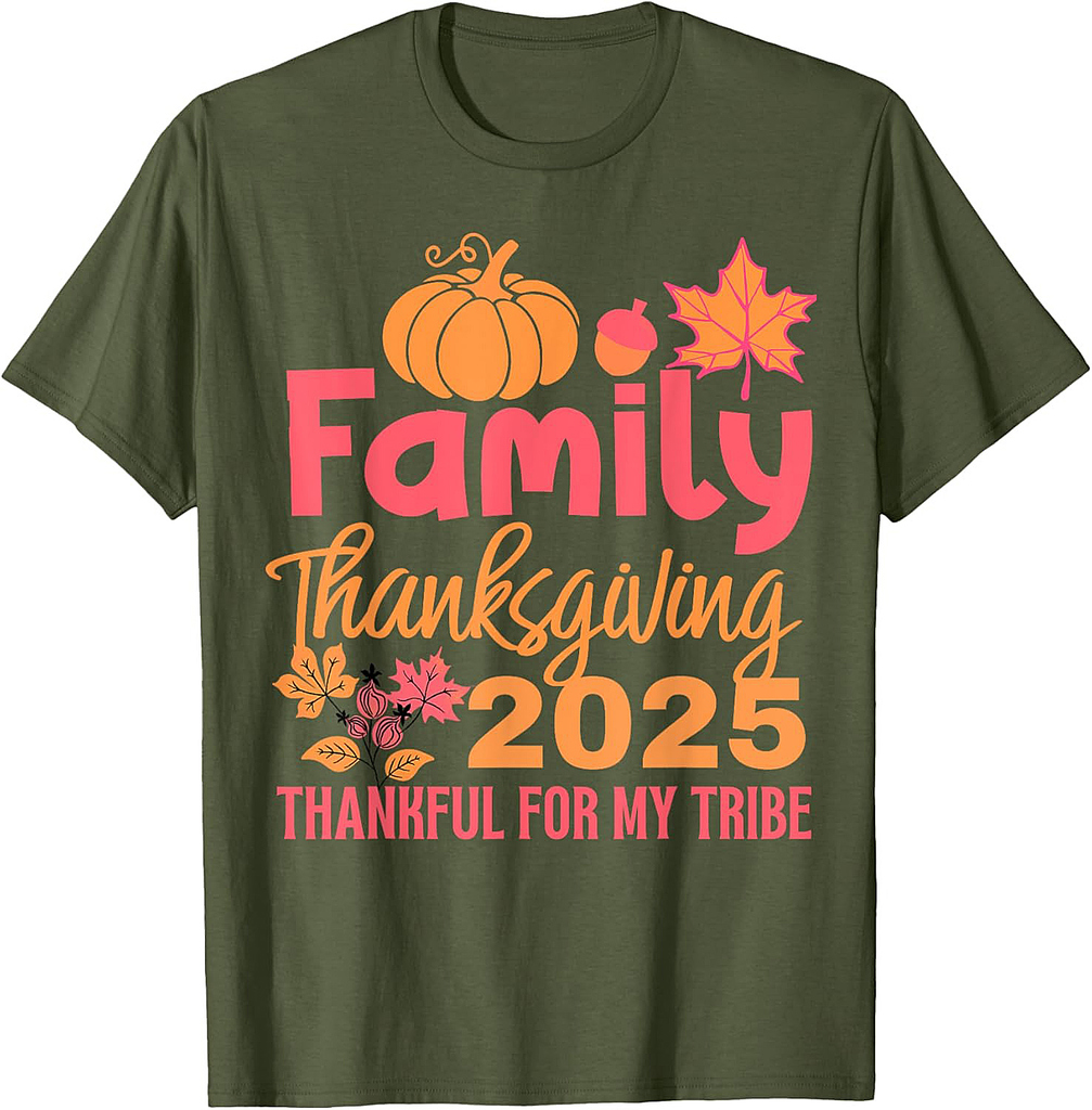 Family Thanksgiving 2025 Pumpkin Group Matching T-Shirt
