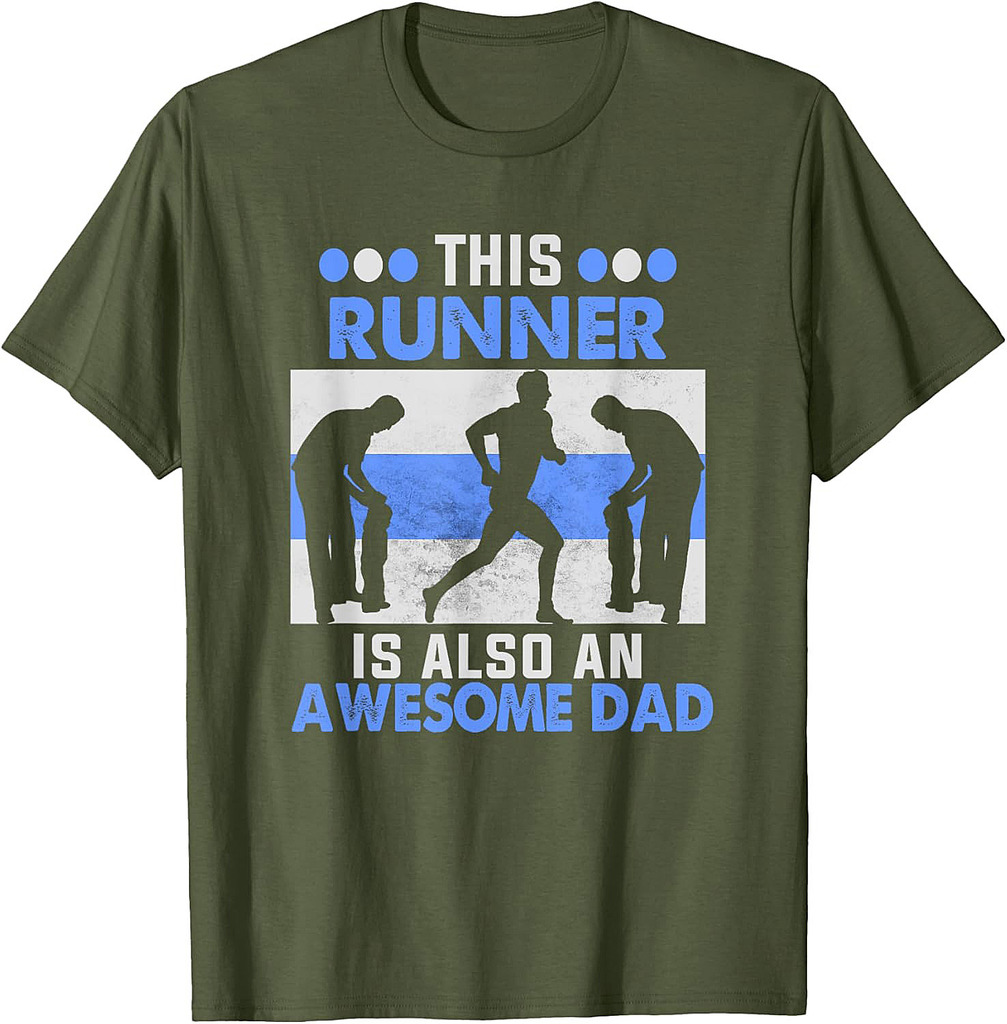 Mens This Runner Is Also An Awesome Dad Father Day Runner Dad T-Shirt