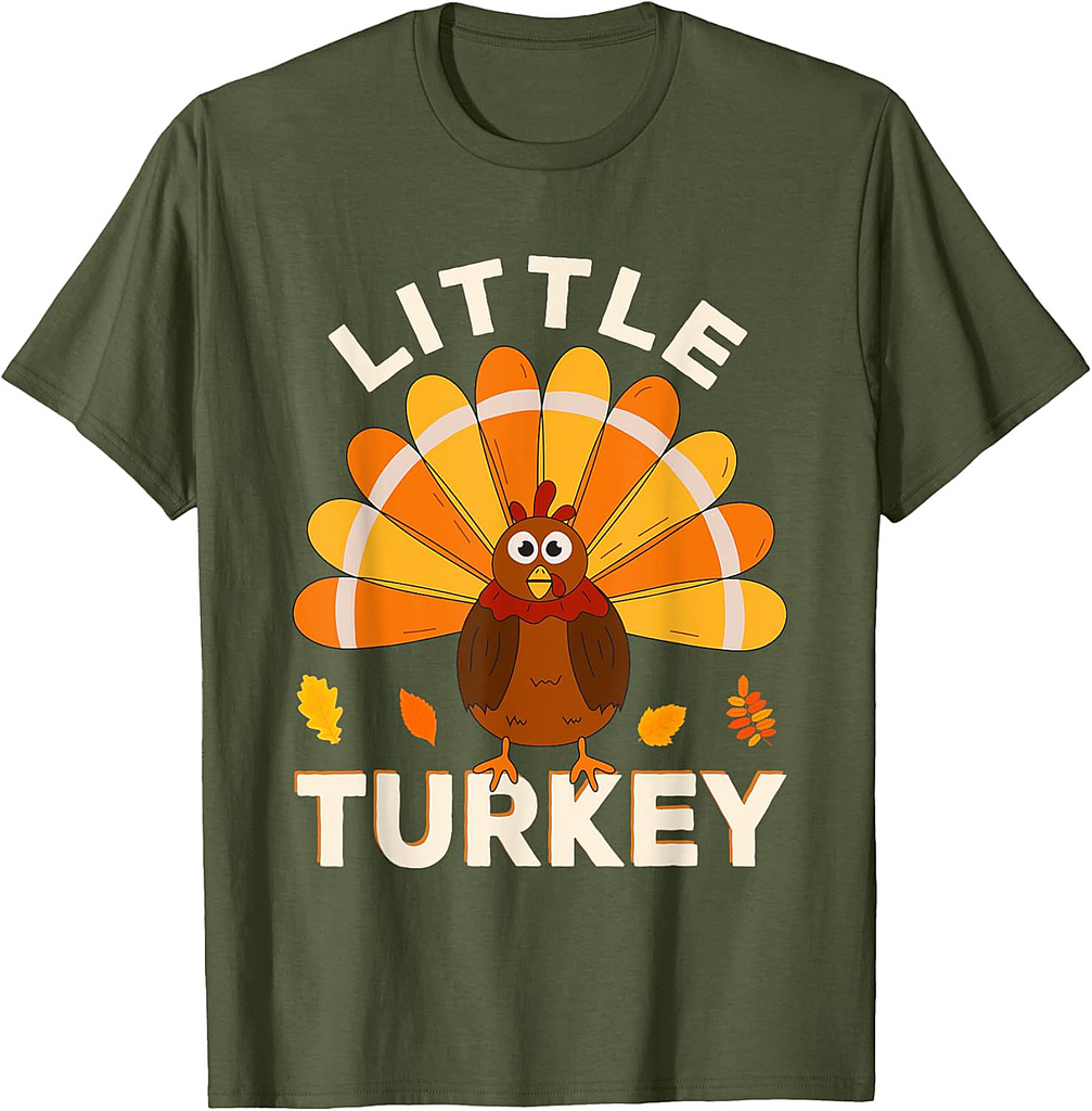 Little Turkey Family Matching Thanksgiving Dinner T-Shirt