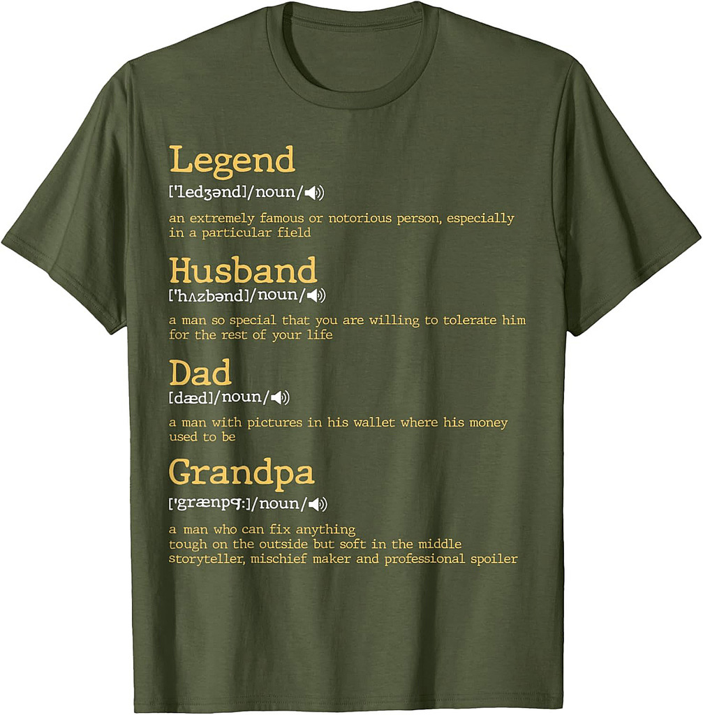 Father's Day Dad Definition  Legend Husband Dad Grandpa T-Shirt
