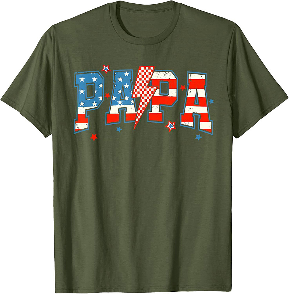 Papa 4th Of July American Patriotic Dad Grandpa Men T-Shirt