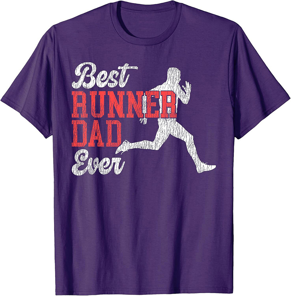 Running Runner Half Marathon Dad Father Vintage Best Runner Dad Ever T-Shirt