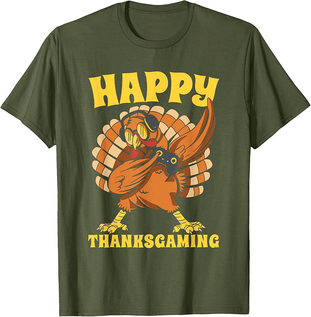 Funny Turkey Thanksgiving Gamer T-Shirt