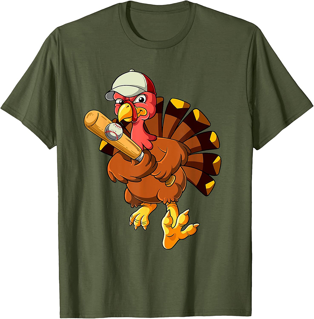 Thanksgiving Turkey Baseball T-Shirt