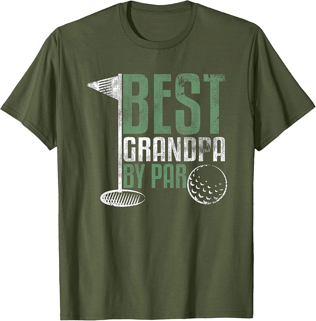 Best Grandpa By Par Father's Day Golf Grandad Golfing Gift T-Shirt