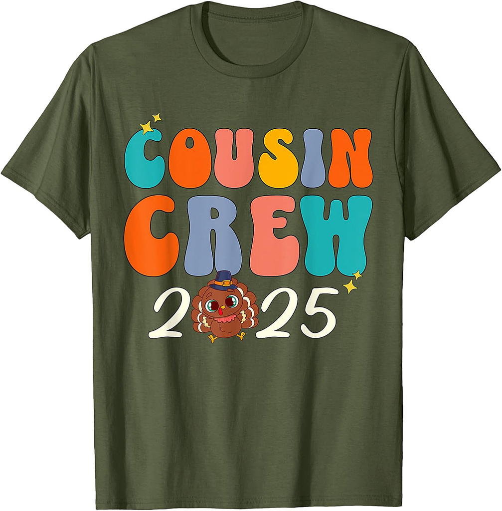 Cousin Crew 2025 Thanksgiving Turkey Matching Group T-Shirt