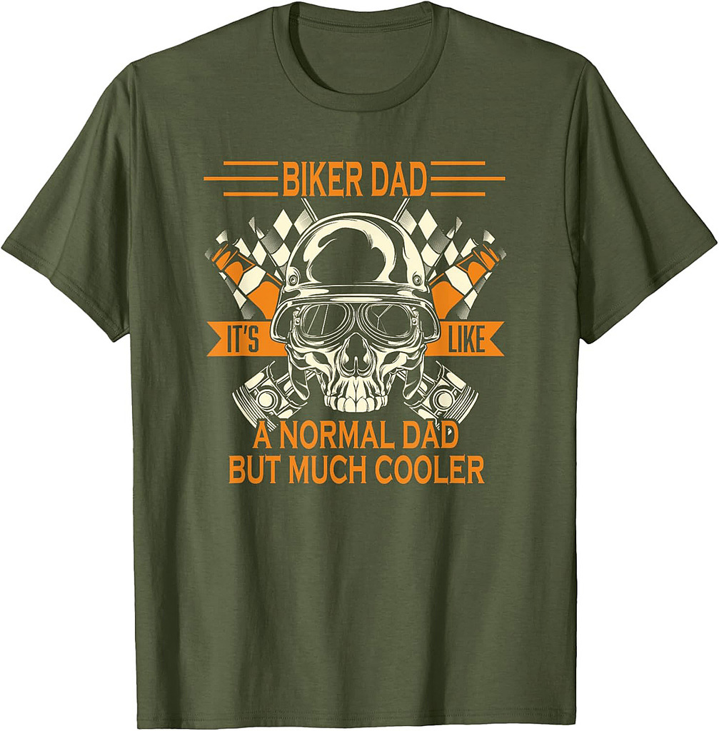 Retro Biker Dad Daddy Motorcycle Father's Day Biker T-Shirt