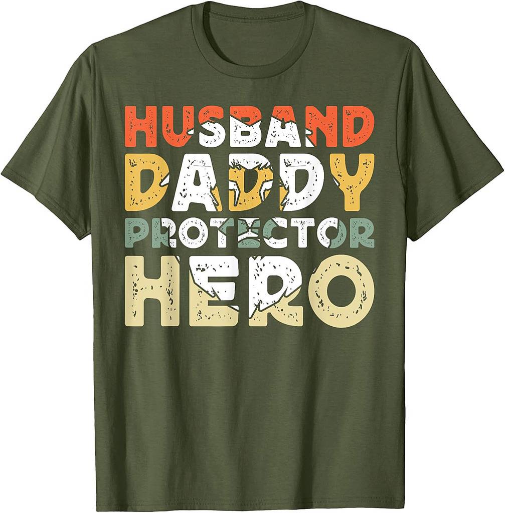 Husband Daddy Protector Hero Father's Day for Dad T-Shirt
