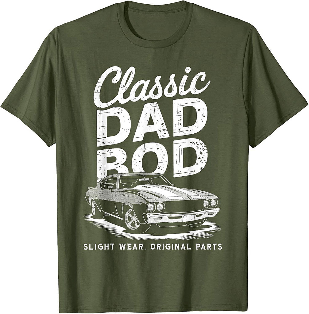 Funny Father's Day Classic Dad Bod Vintage Car Graphic Mens T-Shirt