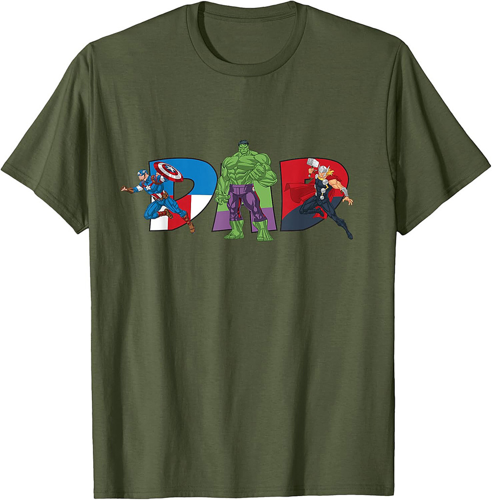 Marvel Avengers Team Dad Father’s Day Family Trip Birthday T-Shirt