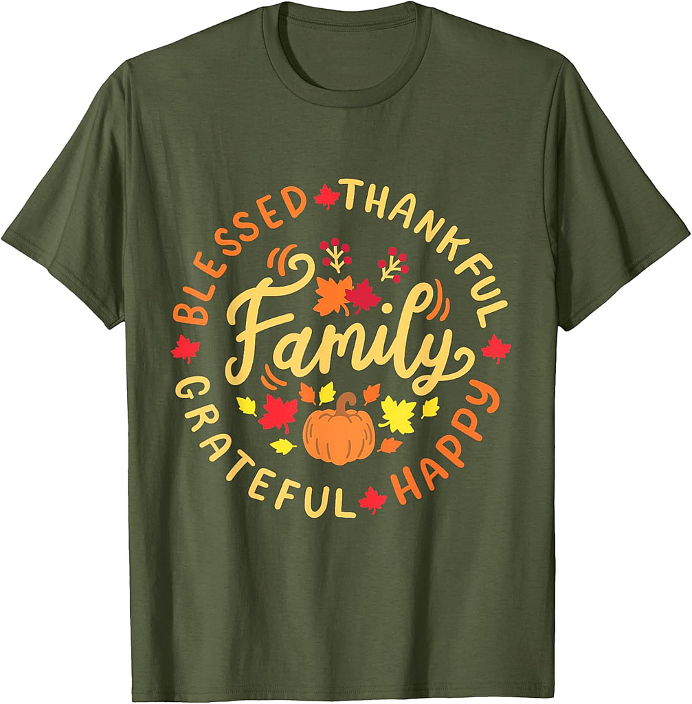 Blessed Thankful Family Thanksgiving Thankful T-Shirt