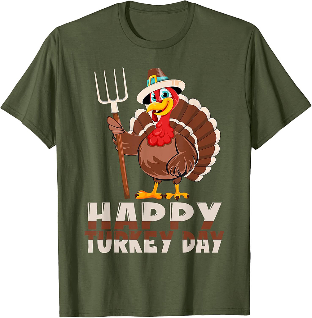 Happy Turkey Day Pilgrim Turkey For Thanksgiving Day T-Shirt