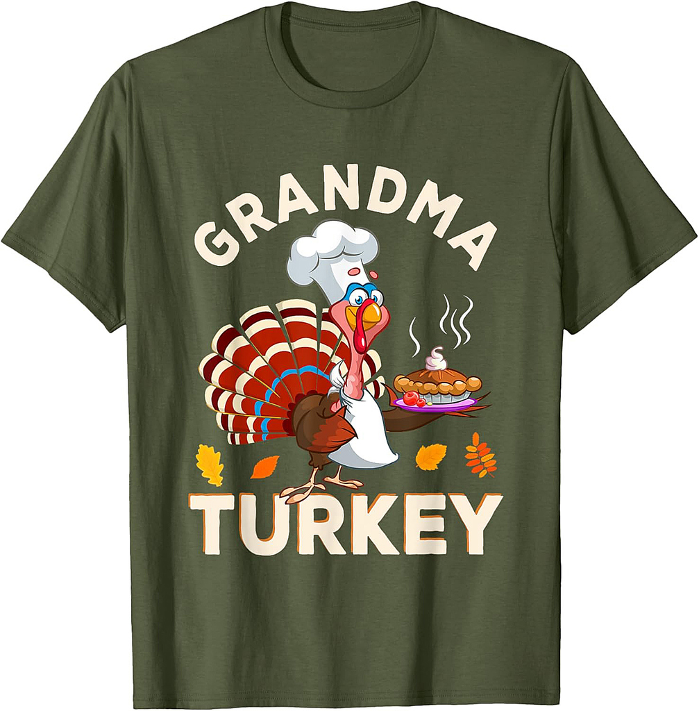 Grandma Turkey Family Matching Thanksgiving Dinner T-Shirt