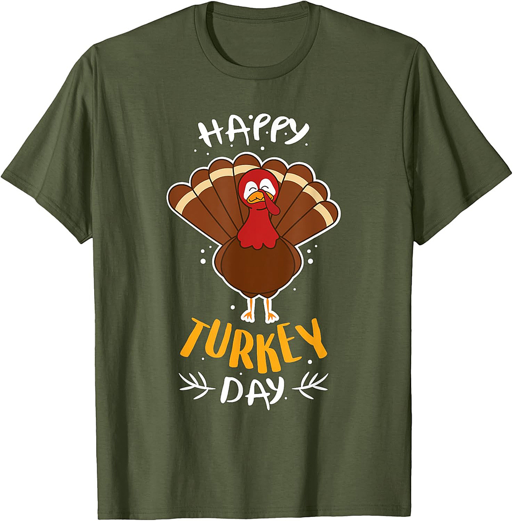Happy Turkey Day Funny Thanksgiving Day Holiday Gift T-Shirt