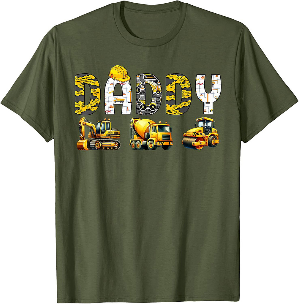 Daddy Family Matching Birthday Construction Boy Father T-Shirt