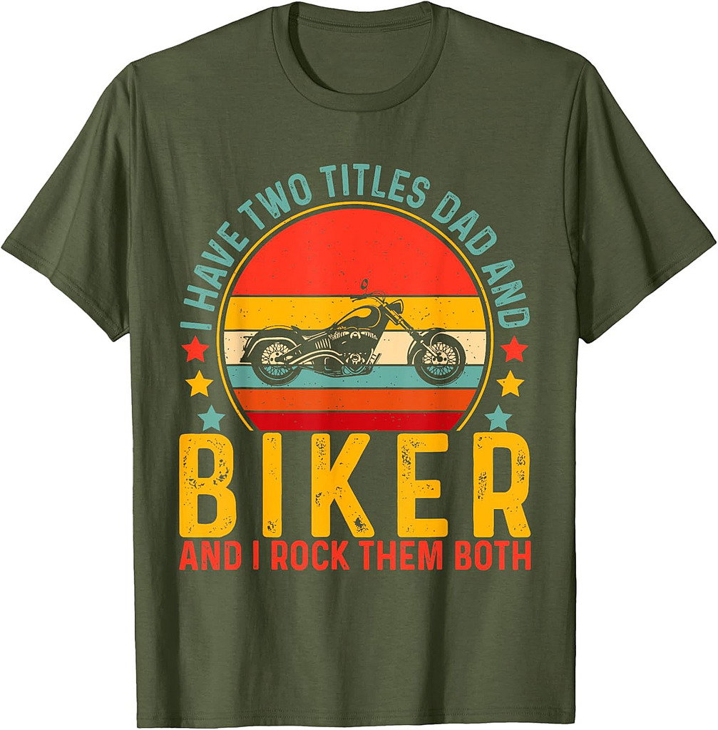 Biker Dad Motorcycle Design Father Day For Rider Dad T-Shirt