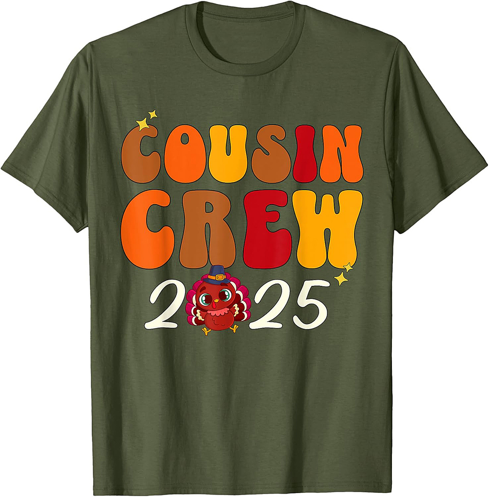 Cousin Crew 2025 Thanksgiving Turkey Matching Group T-Shirt