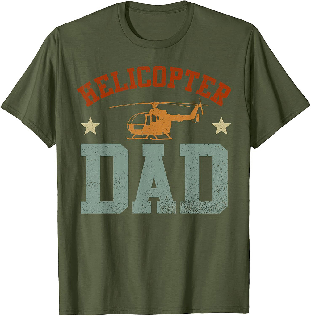 Helicopter Parents Funny Men Pilot Helicopter Dad T-Shirt