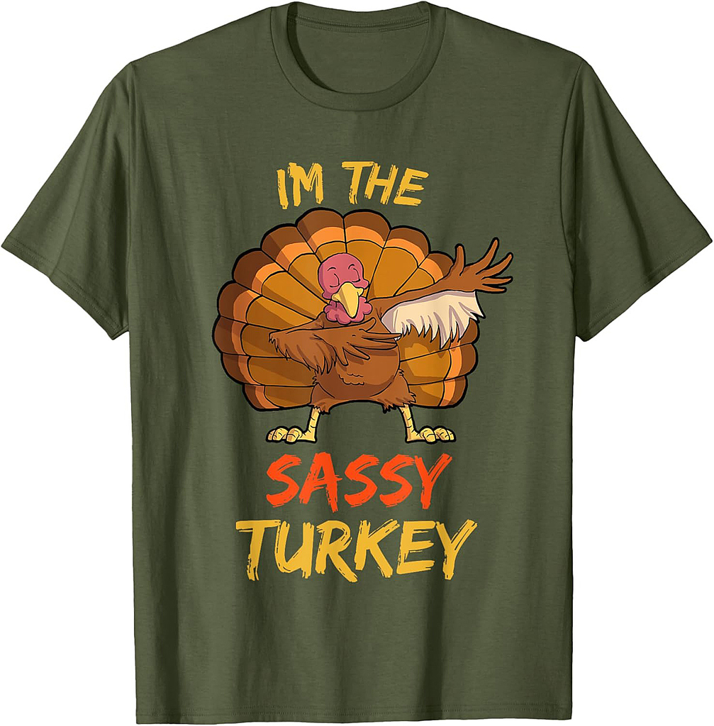 Sassy Turkey Matching Family Group Thanksgiving Party Pajama T-Shirt