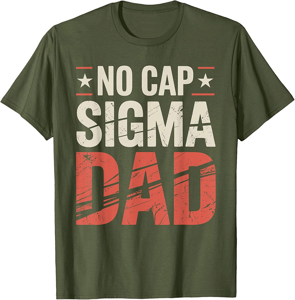 Vintage Skibidi Best Dad No Cap Sigma Dad Funny Father's Day T-Shirt