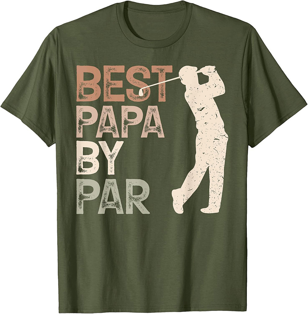 Best Dad By Par Golfing Golf Lover Father's Day Funny Golfer T-Shirt