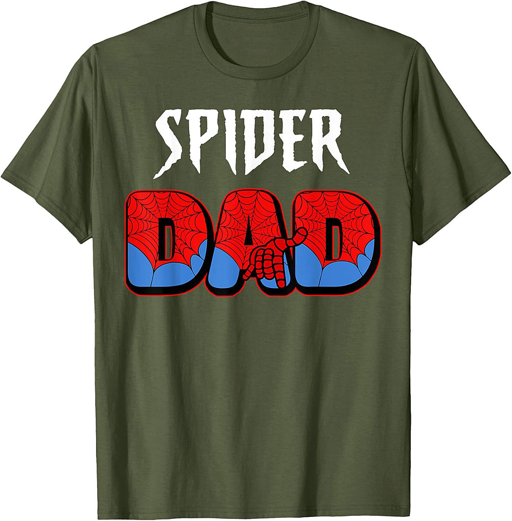 Mens Spider Dad Design Father's Day Matching Family Birthday T-Shirt