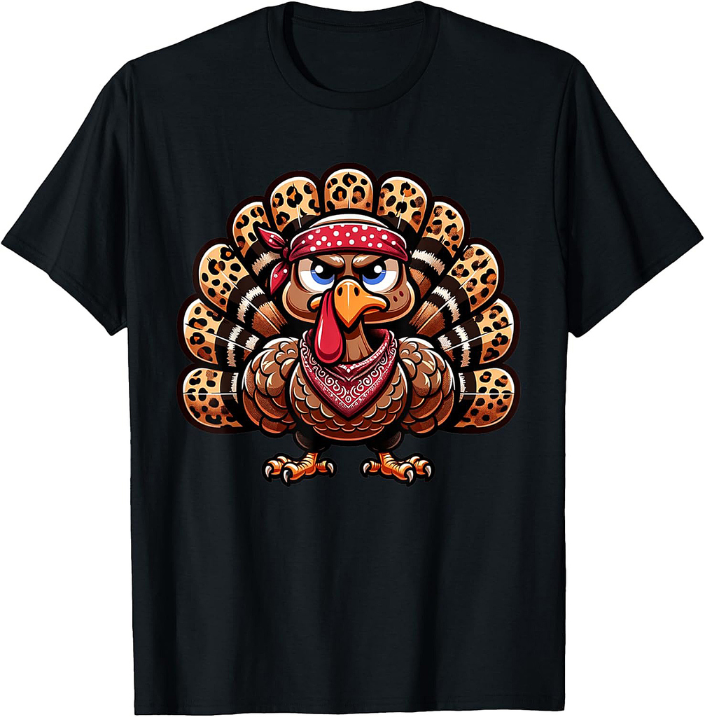 Leopard Turkey Day Autumn Fall Season 2025 Thanksgiving T-Shirt