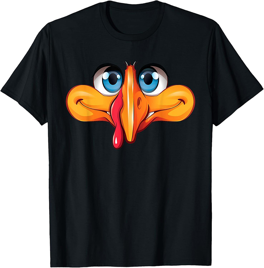 Turkey Face Funny Trot Turkey Thanksgiving Day T-Shirt