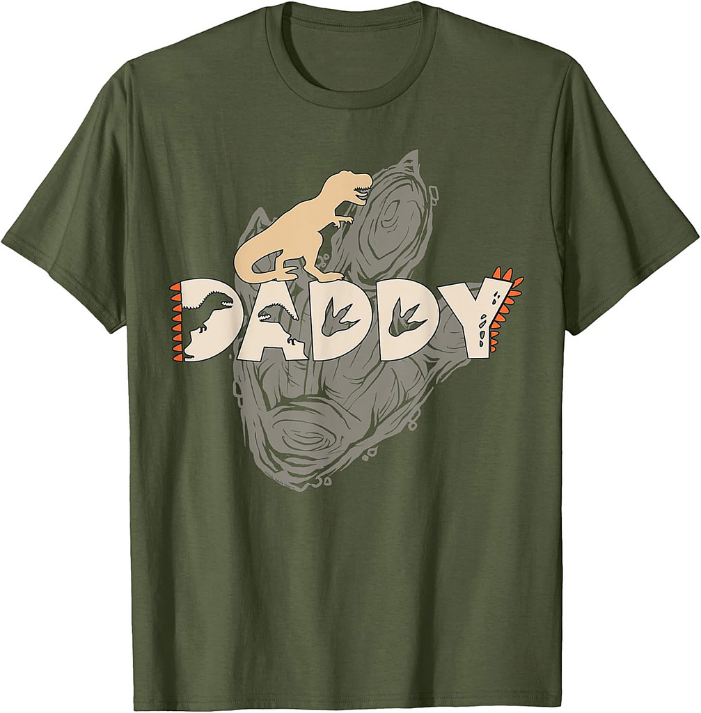 Mens Matching Family Daddysaurus Footprint Father's Day T-Shirt