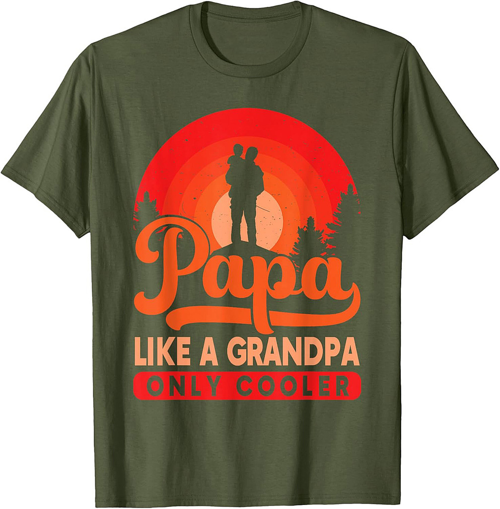 Papa Like A Grandpa Only Cooler Dad Father Definition T-Shirt