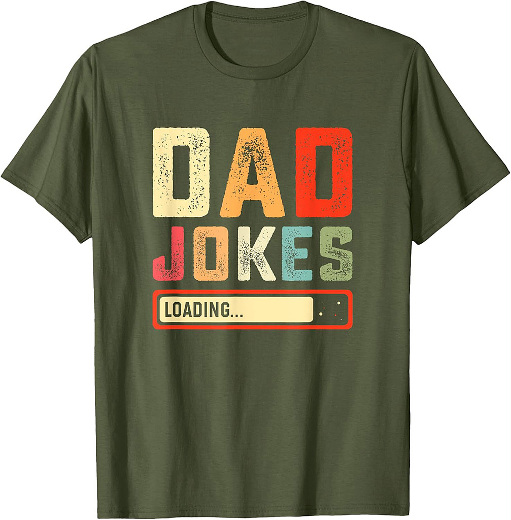 Dad Jokes Loading Funny Fathers Day Papa Novelty Graphic T-Shirt