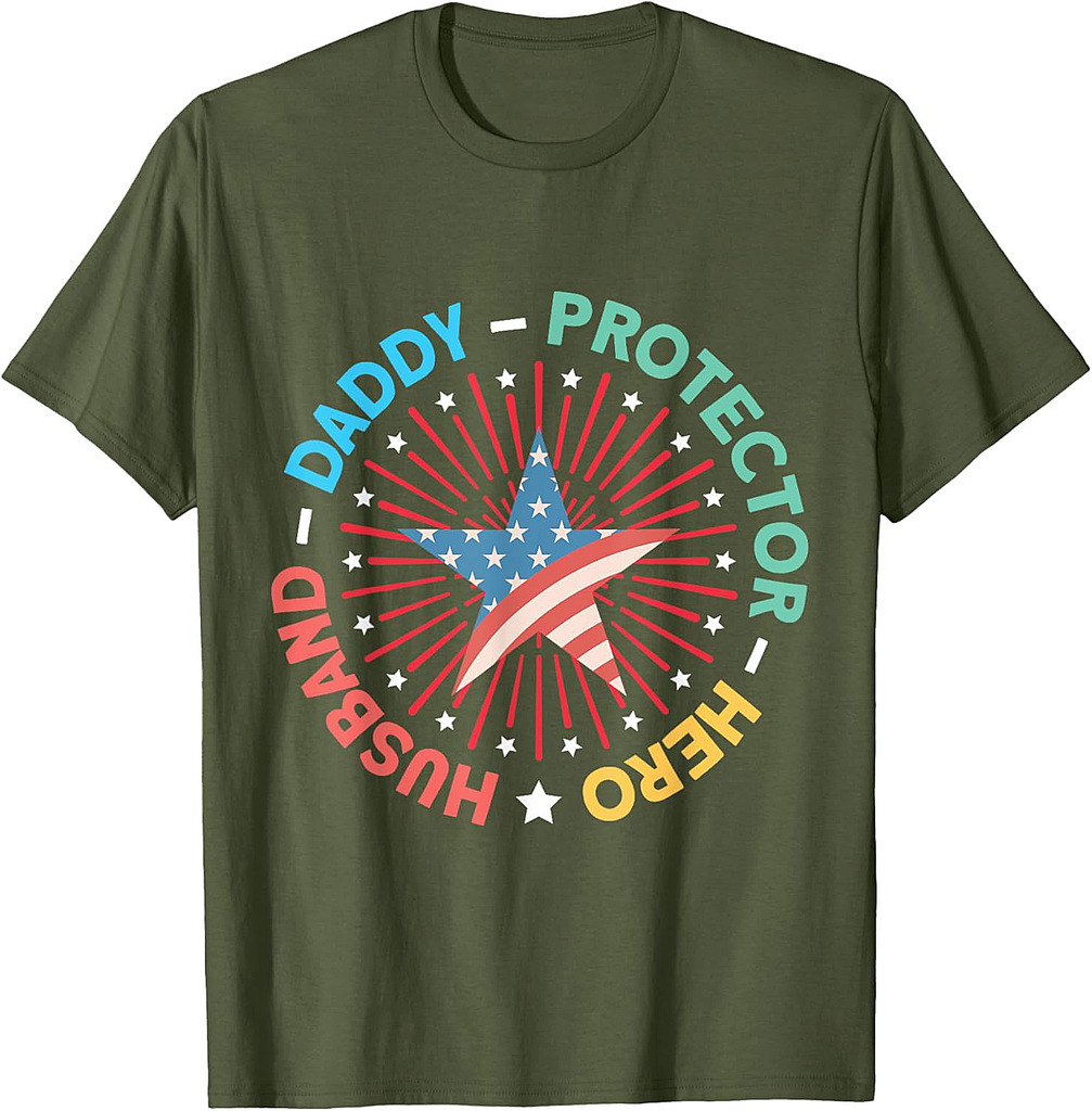 Husband Daddy Protector Hero Fathers Day T-Shirt