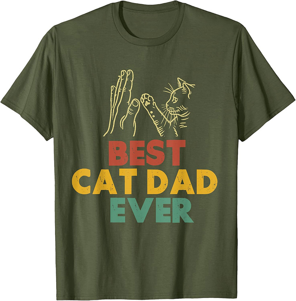 Best Cat Dad Ever Father's Day Vintage Father's Day Daddy T-Shirt