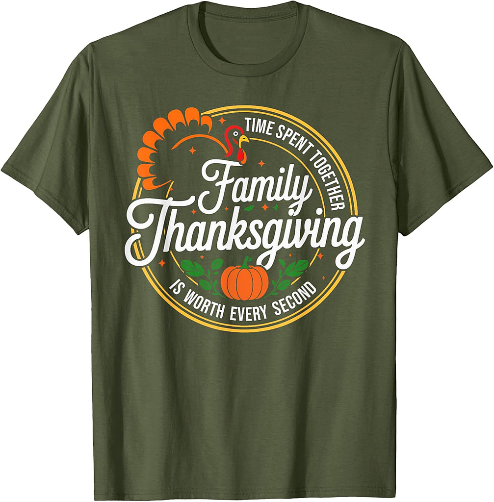 Family Thanksgiving 2025 Turkey Thankful Fall Autumn T-Shirt